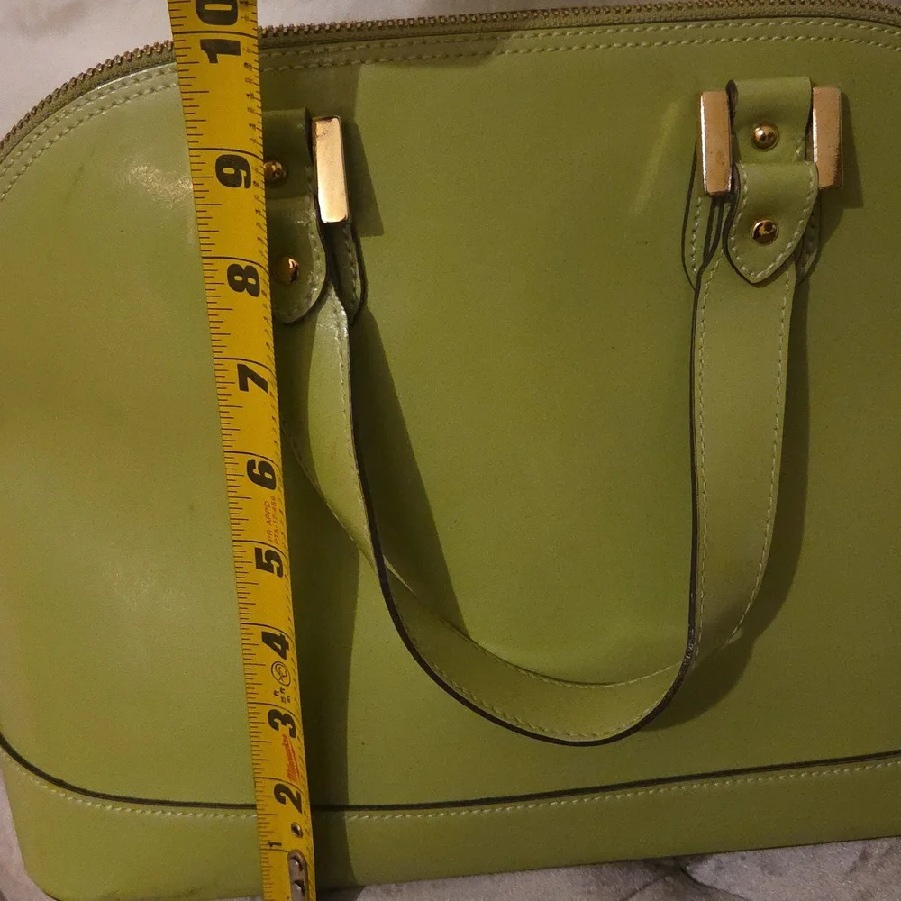 ALBERTA di Canio Genuine Leather Dome Bright Green Handbag With Dust Bag - Picture 12 of 14